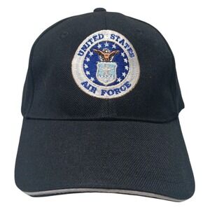 UNITED STATES AIR FORCE Military Ball Cap - Black  Adjustable Strap